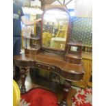 Mahogany dressing table with mirror- fixing on mirror needs attention