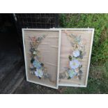 2 Framed flower displays 66cm x 102cm approx