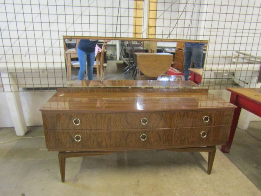 Mid century dressing table with drawers and mirror - Image 2 of 4