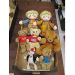 box containing seven advertising bears and clowns including two clowns womens weekly, bear british