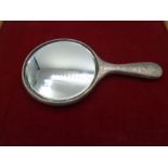 Silver hallmarked hand mirror Chester 1918, slight dent to rear 360g gross weight