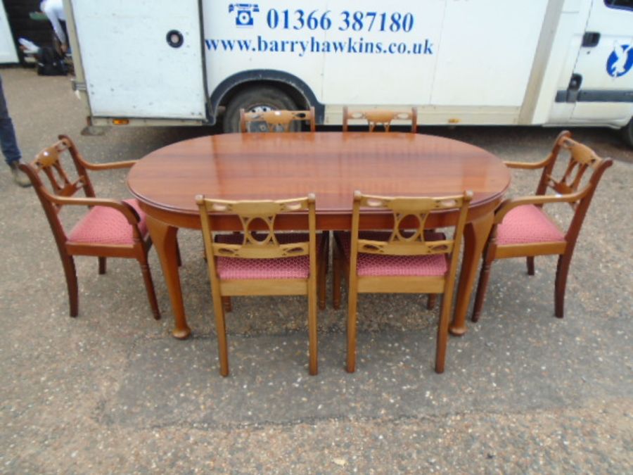 Handmade hardwood dining table with 6 chairs