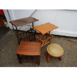 2 Magazine rack/tables, side table and footstool