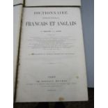 2 antique volumes of (French-English)(English-French) dictionarys 19thC