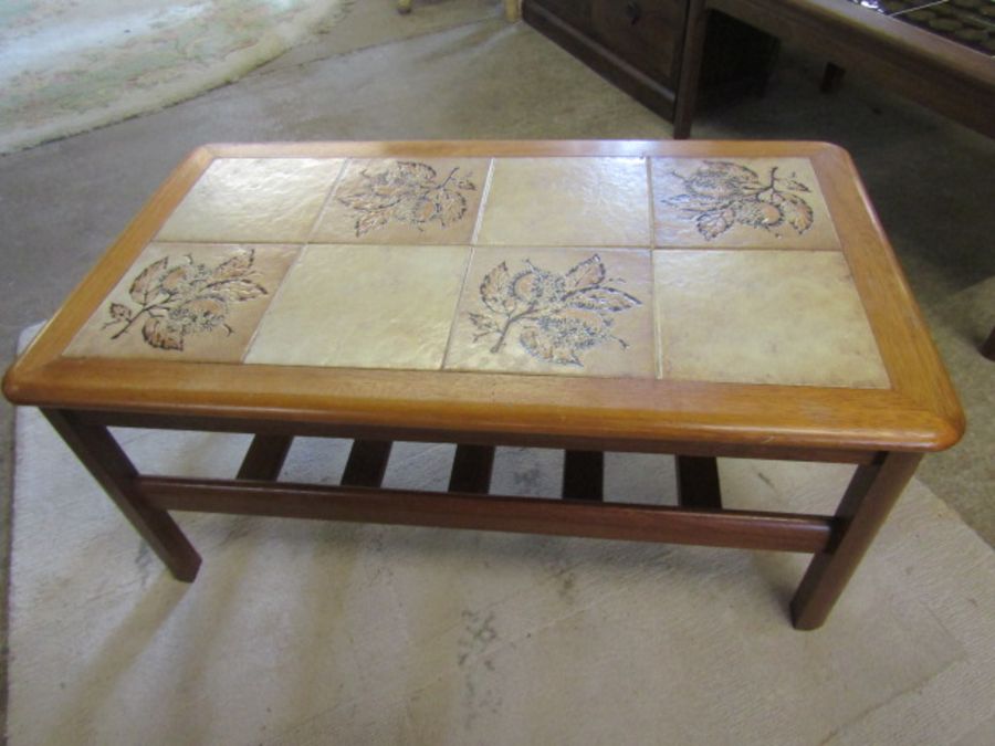 Danish tile topped coffee table