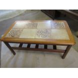 Danish tile topped coffee table