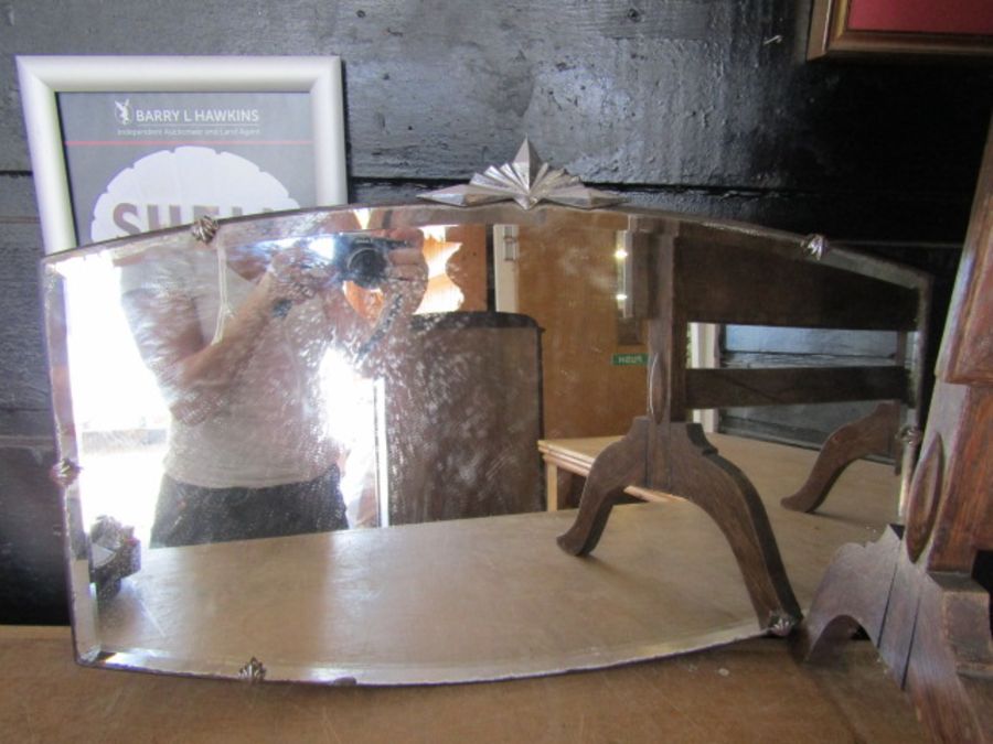 Art deco style mirror and tilt top fire screen - Image 2 of 4