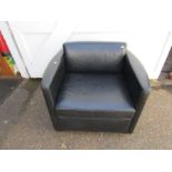 Black leather armchair