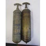 2 brass vintage fore extinguisher
