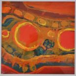 Geoffrey Bailey (British) "Red Planet - Landscape 4" acrylic framed 51cm x 61cm