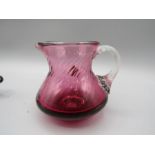 Pilgrims cranberry glass jug 9cmH