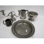 Pewter and plate items
