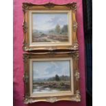 Pair of framed signed oil paintings