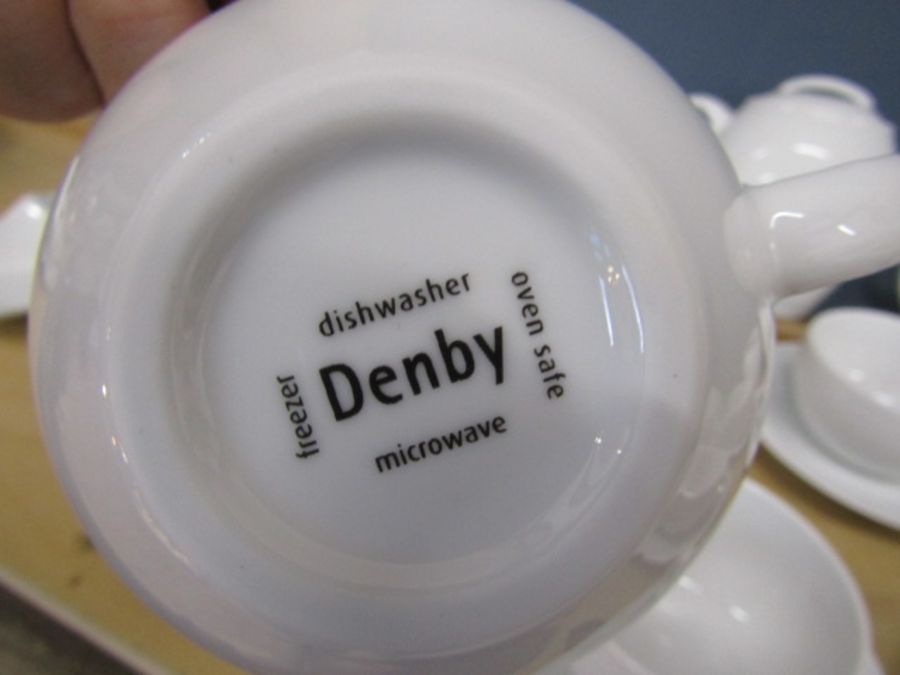 White Denby tea set and dishes - Image 2 of 6