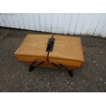 Vintage cantilever sewing box with contents