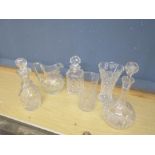 Cut glass decanters and jugs