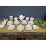 White Denby tea set and dishes