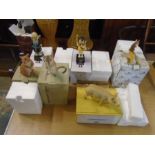 2 x boxed Coot's figurines and 5 x various animal figurines