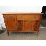 Oak Arts and Craft sideboard with inlay detail 127cmW 53cmD 91cmH