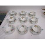 Shelley soup bowls and saucers x 9