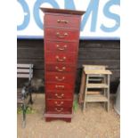 Tall 10 drawer chest 135cmH 42cmD 41cmW