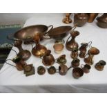 A quantity of copper items