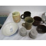 Pottery pieces inc stilton pot