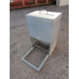 Galvanised step on poultry feeder