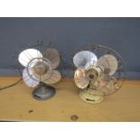 2 Vintage metal table fans for display purposes only
