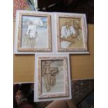 3 Framed L Gibson watercolours