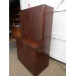 Antique cupboard/drinks cabinet in 2 parts with key