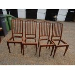 4 vintage hardwood chair frames