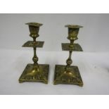 A pair brass candle sticks