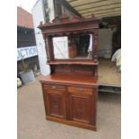 Antique oak chiffonier with mirror