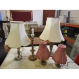 5 Onyx table lamps (plugs removed)