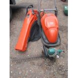 Flymo garden vac, mower and hedge trimmer (vac and hedge trimmer have plugs removed)