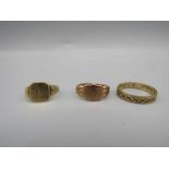 3 9ct gold rings