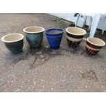 5 decorative plant pots