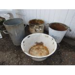 enamel and galvanised containers