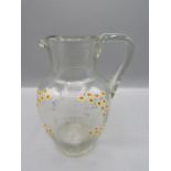 Antique hand-blown Enamel painted cream jug with pontil mark poss 18thC