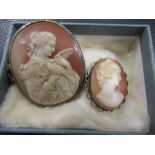 Silver Cameo brooches largest 4cm