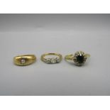 3 18ct gold rings 9.7 gms total