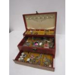 Jewellery box containing costume jewellery