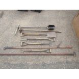 Garden tools including forks and ground compactor etc