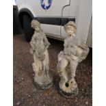 Pair of concrete garden statues