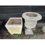 Concrete garden pot and urn