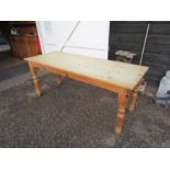 Vintage pine kitchen table 184x75cm