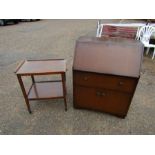 Mid century writing bureau and tea trolley