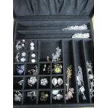 A collection of costume jewellery in box