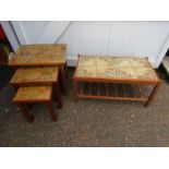 Tile top coffee table and nest of tables